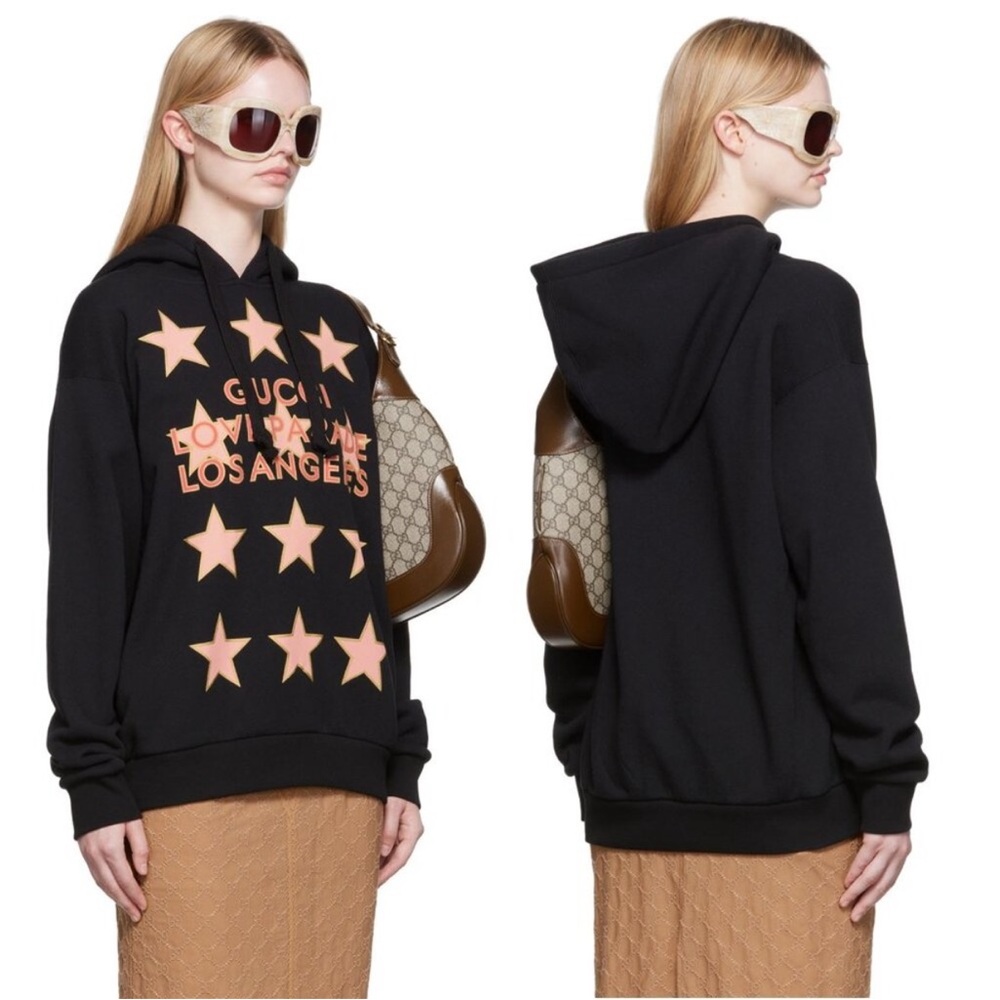 Gucci Black and Pink Star Hoodie